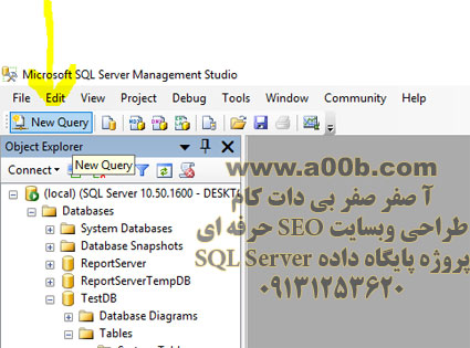 ایجاد Query جدید در SQL Server